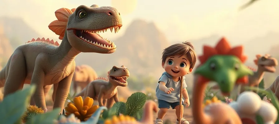 Livro Personalizado de Dinossauro: Aventura Jurássica com o Rosto do Seu Filho
